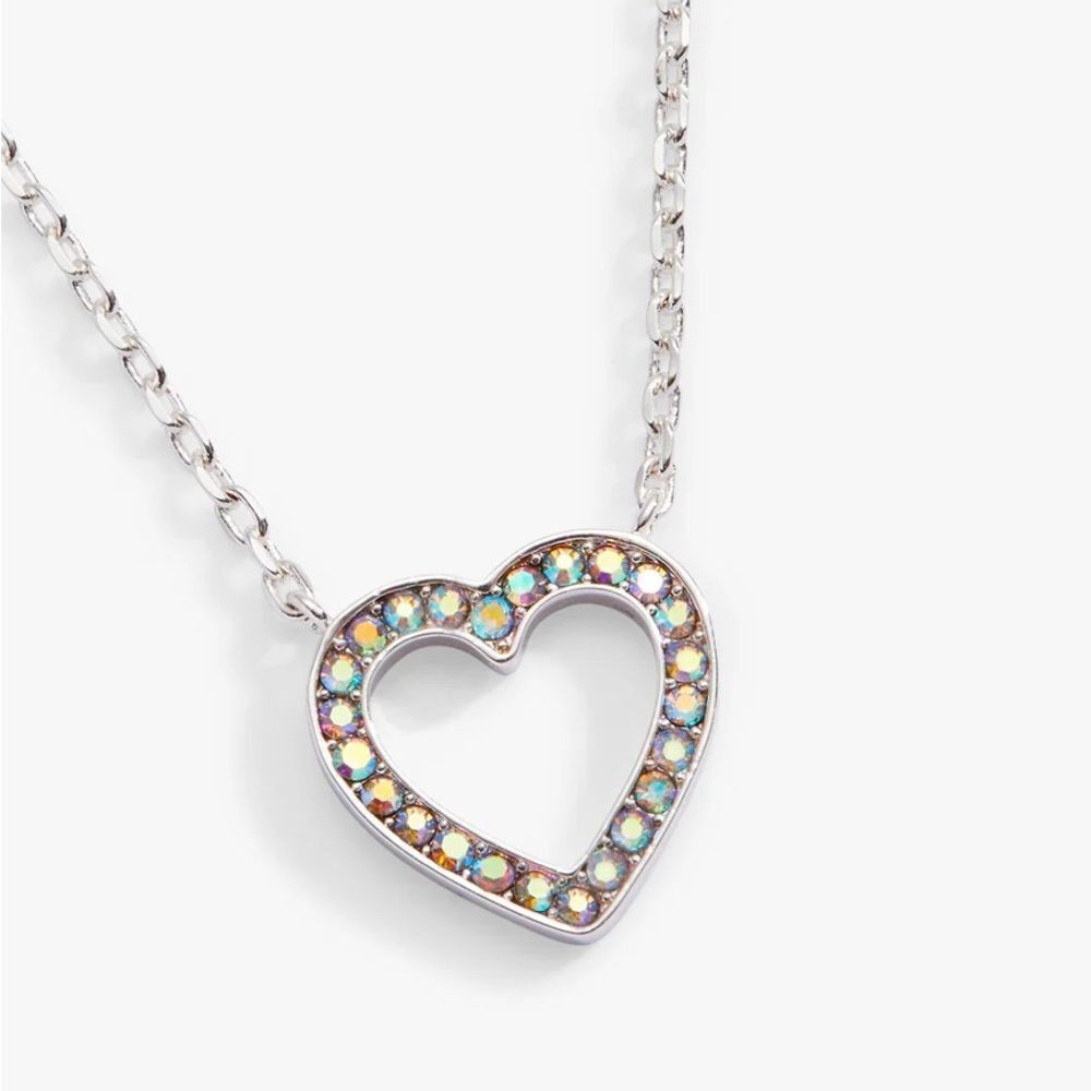 Alex + Ani Heart and Crystal Necklace Silver Chain New with Tags SKU: AA807223SS